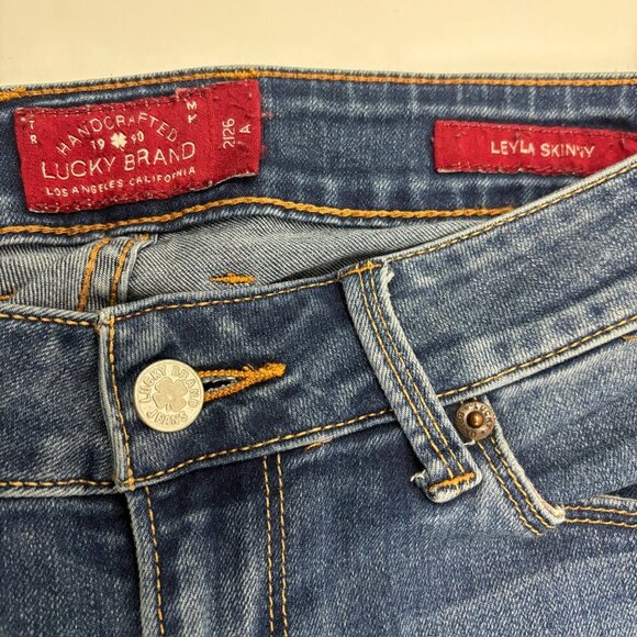 Lucky Brand Leyla Skinny Women's size 2 Dark Blue Denim Jeans - Picture 2 of 3